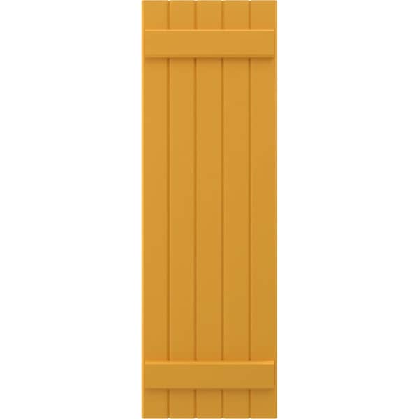 Ekena Millwork Americraft 5-Board (2 Batten) Exterior Real Wood Joined Board-n-Batten Shutters, ARW101BB518X60TUH, PR - ARW101BB518X60TUH