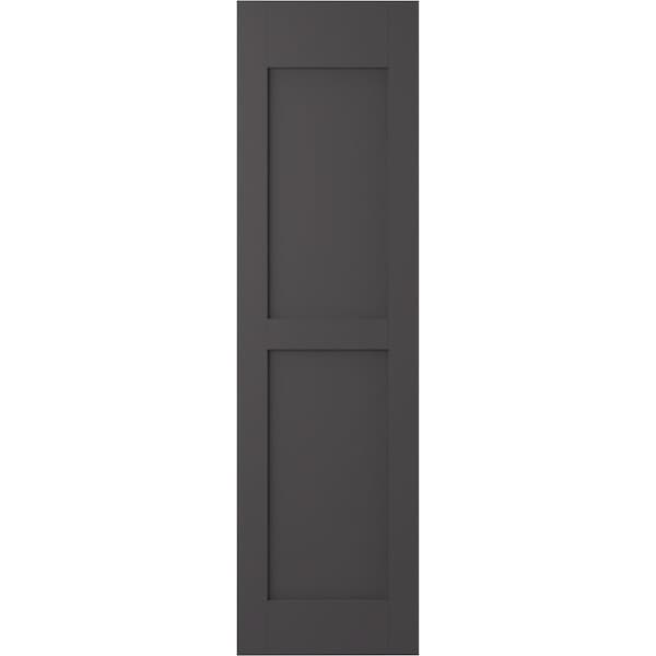 Ekena Millwork Americraft 2 Equal Raised Panel Exterior Real Wood Shutters, RW101RP12X59SMH, PR - RW101RP12X59SMH