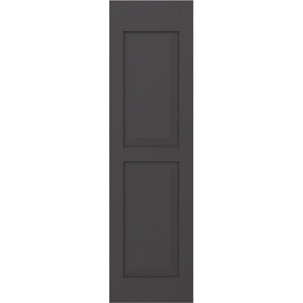 Ekena Millwork Americraft 2 Equal Raised Panel Exterior Real Wood Shutters, RW101RP12X59SMH, PR - RW101RP12X59SMH