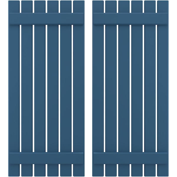 Ekena Millwork Americraft 6-Board (2 Batten) Exterior Real Wood Spaced Board-n-Batten Shutters, ARW101SB623X74HBH, PR - ARW101SB623X74HBH
