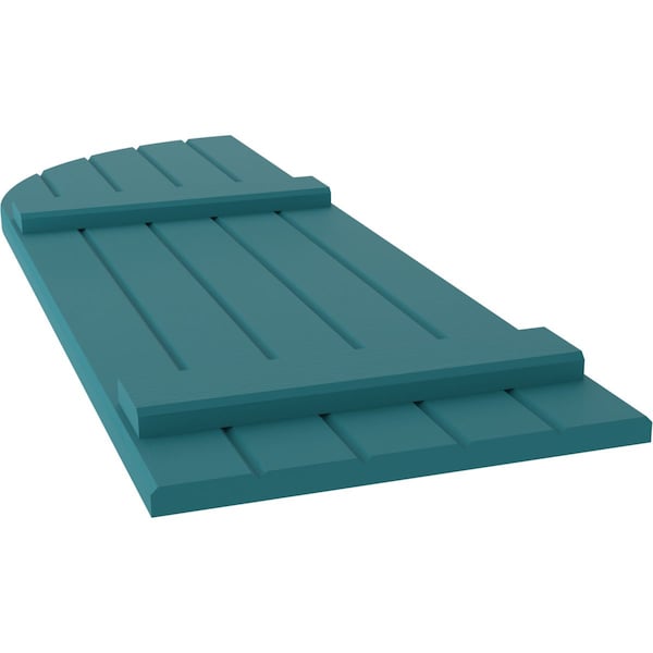 Ekena Millwork Americraft 5-Board (2 Batten) Wood Joined Board-n-Batten Shutters w/ Arch Top, ARW101BQ518X57ANH, PR - ARW101BQ518X57ANH