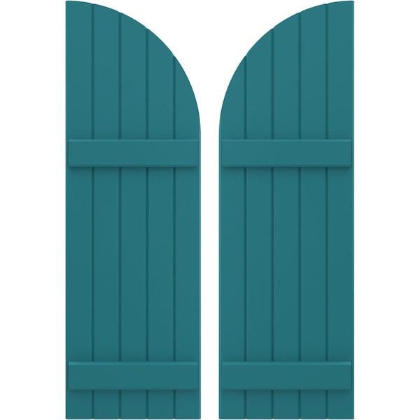 Ekena Millwork Americraft 5-Board (2 Batten) Wood Joined Board-n-Batten Shutters w/ Arch Top, ARW101BQ518X57ANH, PR - ARW101BQ518X57ANH
