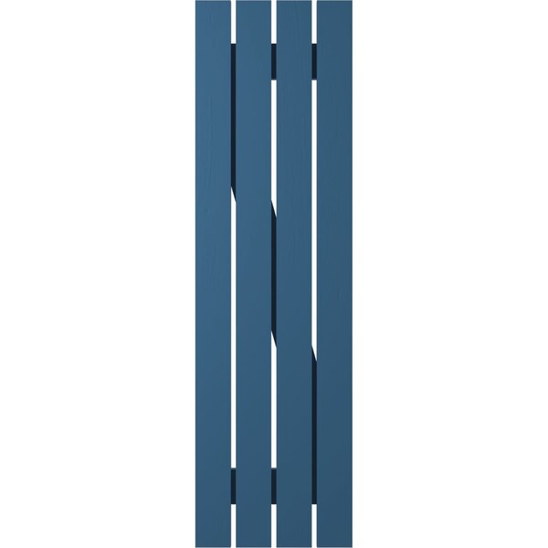 Ekena Millwork Americraft 4-Board (2 Batten) Wood Spaced Board-n-Batten Shutters w/ Z-Bar, ARW102SB415X71HBH, PR - ARW102SB415X71HBH