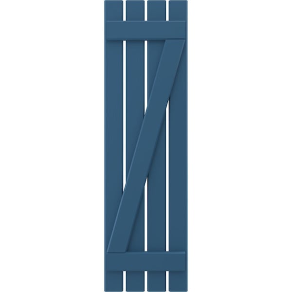 Ekena Millwork Americraft 4-Board (2 Batten) Wood Spaced Board-n-Batten Shutters w/ Z-Bar, ARW102SB415X71HBH, PR - ARW102SB415X71HBH