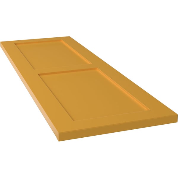 Ekena Millwork True Fit PVC Two Equal Flat Panel Shutters, Turmeric, 18W x 76H, PR - TFP101FPF18X076TU
