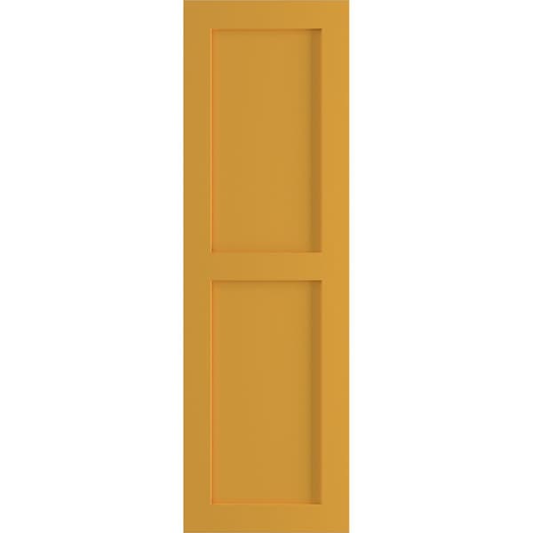 Ekena Millwork True Fit PVC Two Equal Flat Panel Shutters, Turmeric, 18W x 76H, PR - TFP101FPF18X076TU