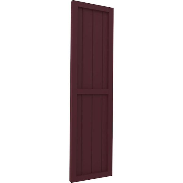Ekena Millwork Americraft 4-Board Exterior Wood 2 Equal Panel Framed Board-n-Batten Shutters, ARW101BF414X73WRH, PR - ARW101BF414X73WRH