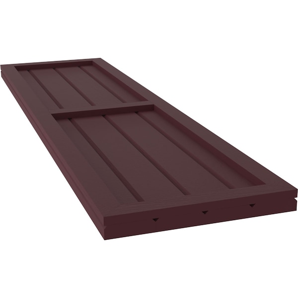 Ekena Millwork Americraft 4-Board Exterior Wood 2 Equal Panel Framed Board-n-Batten Shutters, ARW101BF414X73WRH, PR - ARW101BF414X73WRH