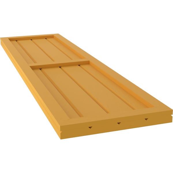 Ekena Millwork Americraft 4-Board Exterior Wood 2 Equal Panel Framed Board-n-Batten Shutters, ARW101BF414X60TUH, PR - ARW101BF414X60TUH