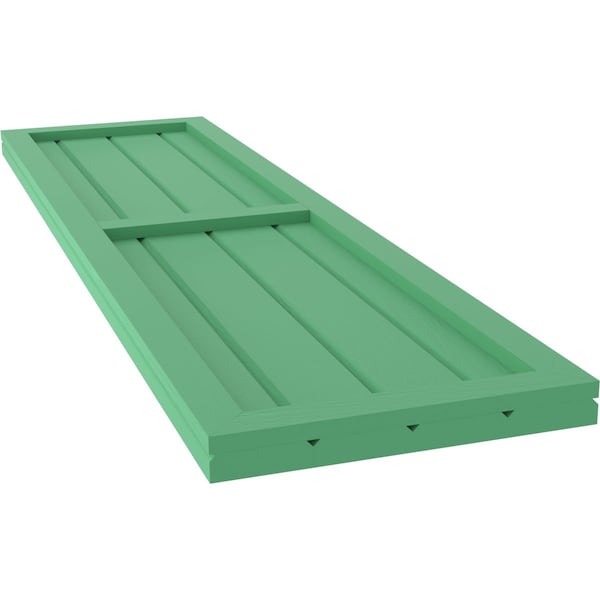 Ekena Millwork Americraft 4-Board Exterior Wood 2 Equal Panel Framed Board-n-Batten Shutters, ARW101BF414X47LPH, PR - ARW101BF414X47LPH