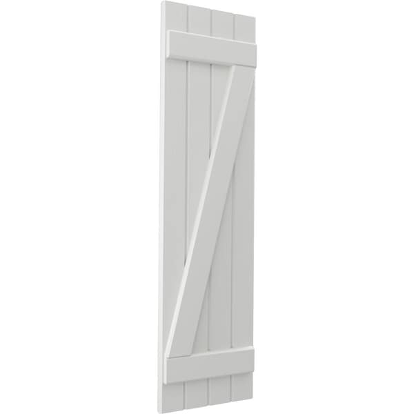 Ekena Millwork Americraft 4-Board (2 Batten) Wood Joined Board-n-Batten Shutters w/ Z-Bar, ARW102BB414X33STH, PR - ARW102BB414X33STH