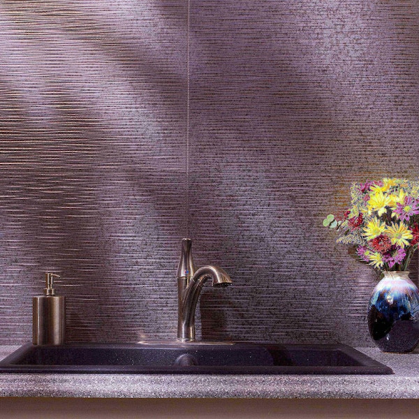 Fasade Fasade 18in x 24in Ripple Galvanized Steel Backsplash Panel 5pk - PB6230
