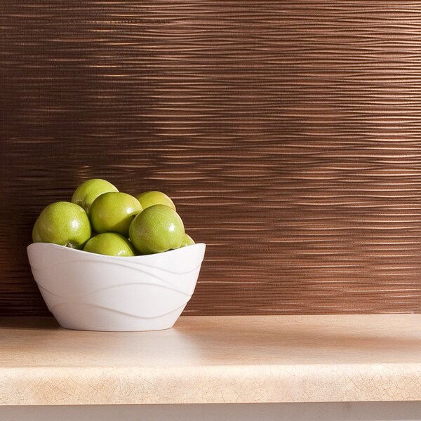 Fasade Fasade 18in x 24in Ripple Oil Rubbed Bronze Backsplash Panel 5pk - PB6226