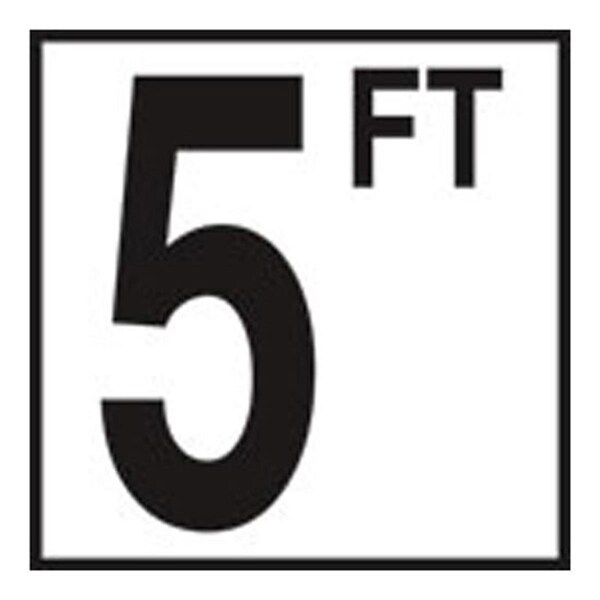 Inlays 6 x 6 in. Tile with 5 in. Number 5FT Smooth Ceramic Depth Marker - CC610050
