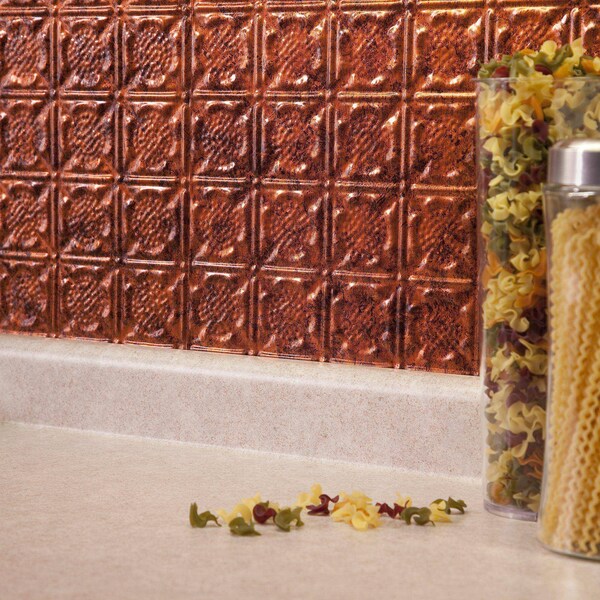 Fasade Fasade 18in x 24in Traditional 6 Moonstone Copper Backsplash Panel 5pk - PB5618