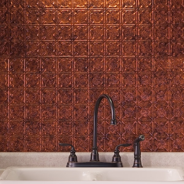 Fasade Fasade 18in x 24in Traditional 6 Moonstone Copper Backsplash Panel 5pk - PB5618