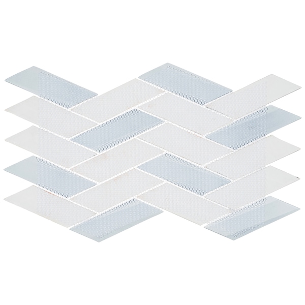 Andova Tiles SAMPLE Flight 2 x 425 Glass Herringbone  Chevron Mosaic Wall Tile - SAM-ANDFLI385