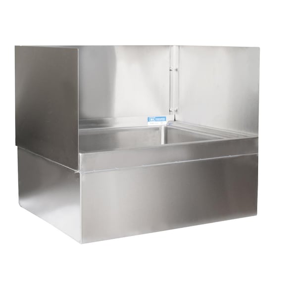 Bk Resources 3-Sided Stainless Steel Backsplash 1620 For BKms-2424, 18 GA T-304 - MS-1620-SS3