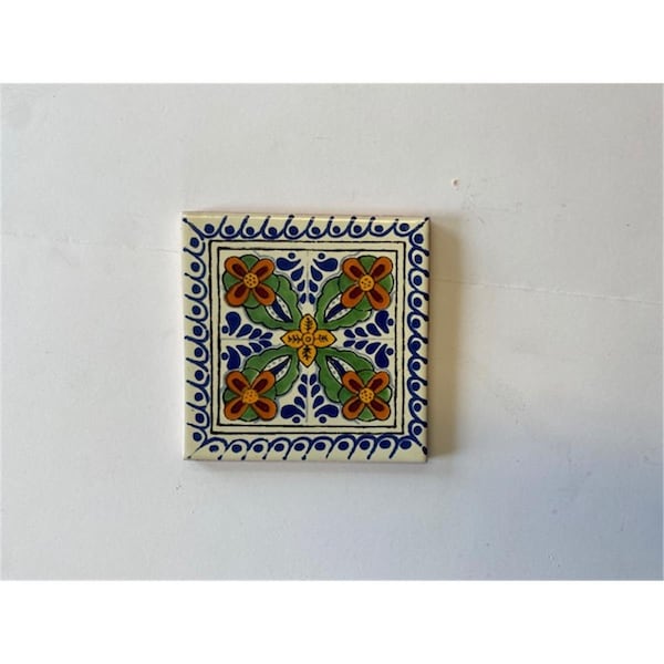 Bateria De Cocina 4 x 4 in. Mexican Decorative Tiles, L123, 4PK - BA2583580