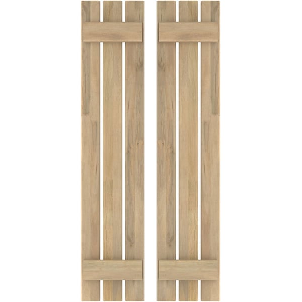 Ekena Millwork Americraft 3-Board (2 Batten) Exterior Real Wood Spaced Board-n-Batten Shutters, ARW101SB311X45UNH, PR - ARW101SB311X45UNH