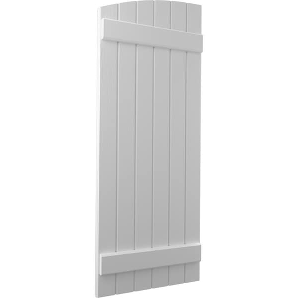 Ekena Millwork Americraft 6-Board (2 Batten) Wood Joined Board-n-Batten Shutters w/ Ellipt Top, ARW101BE621X81PRH - ARW101BE621X81PRH