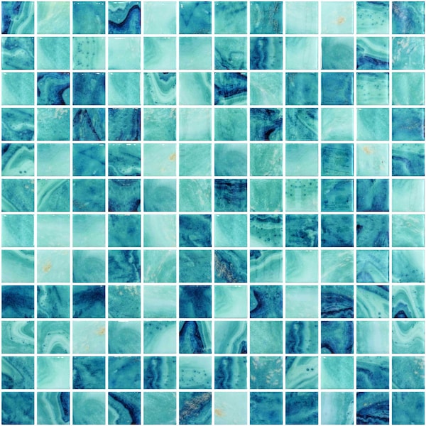 Andova Tiles SAMPLE Mediterranean 12 x 12 Straight Edge Glass Mosaic Sheet Wall  Floor Tile - SAM-ANDMED470