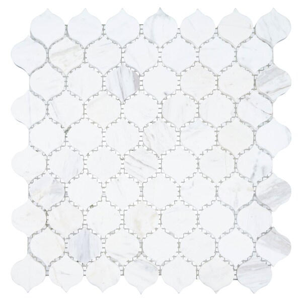 Andova Tiles SAMPLE Dayberry 15 x 15 Marble Arabesque Wall  Floor Mosaic Tile - SAM-ANDDAY143