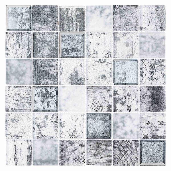 Andova Tiles SAMPLE-Elwood 2 in. x 2 in. Glass Grid Mosaic Wall Tile - SAM-ANDELW876