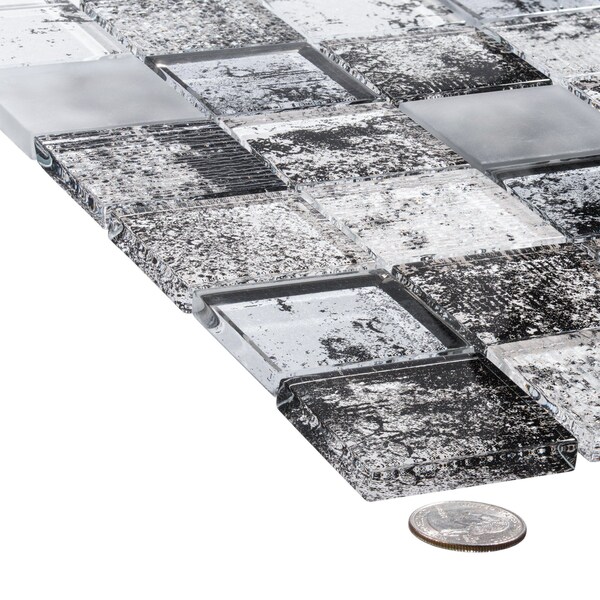 Andova Tiles SAMPLE-Elwood 2 in. x 2 in. Glass Grid Mosaic Wall Tile - SAM-ANDELW876