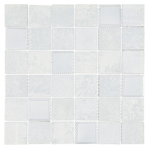 Andova Tiles SAMPLE-Elwood 2 in. x 2 in. Glass Grid Mosaic Wall Tile - SAM-ANDELW876