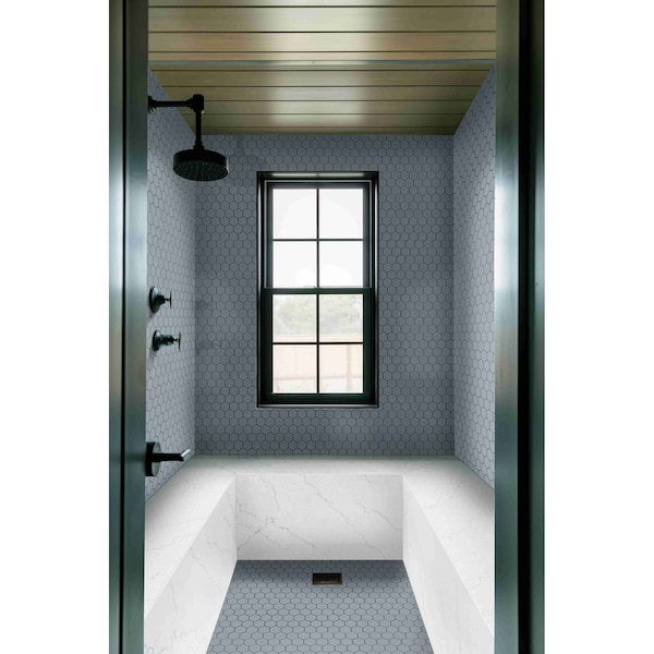 Msi Cielo Azul Hexagon 10  in. X 11  in. Glossy Porcelain Mosaic Floor And Wall Tile, 15PK - ZOR-MD-0627