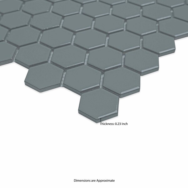Msi Cielo Azul Hexagon 10  in. X 11  in. Glossy Porcelain Mosaic Floor And Wall Tile, 15PK - ZOR-MD-0627