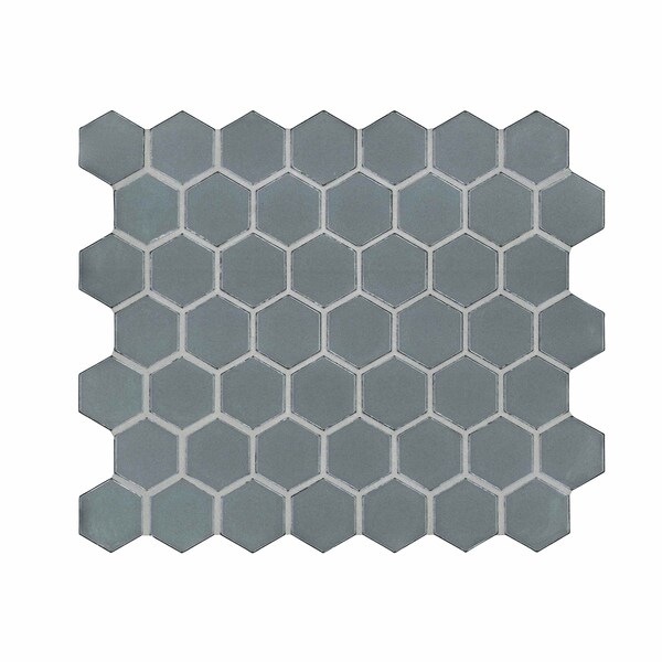 Msi Cielo Azul Hexagon 10  in. X 11  in. Glossy Porcelain Mosaic Floor And Wall Tile, 15PK - ZOR-MD-0627