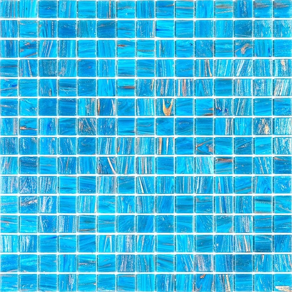 Apollo Tile Celestial 12 in. x 12 in. Glossy Light Blue Glass Mosaic Wall and Floor Tile 20 sq. ft./case, 20PK - APLST88BL525A