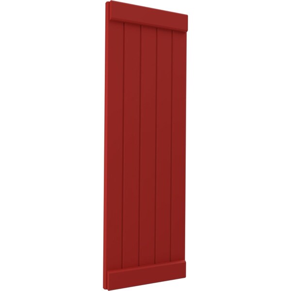 Ekena Millwork Americraft 5-Board Exterior Wood Joined Board-n-Batten Shutters w/ End Batten, ARW103BB518X33BRH, PR - ARW103BB518X33BRH