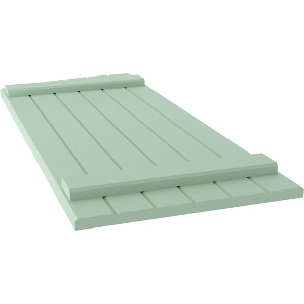 Ekena Millwork Americraft 6-Board (2 Batten) Wood Joined Board-n-Batten Shutters w/Ellipt Top, ARW101BE621X36SGH, PR - ARW101BE621X36SGH