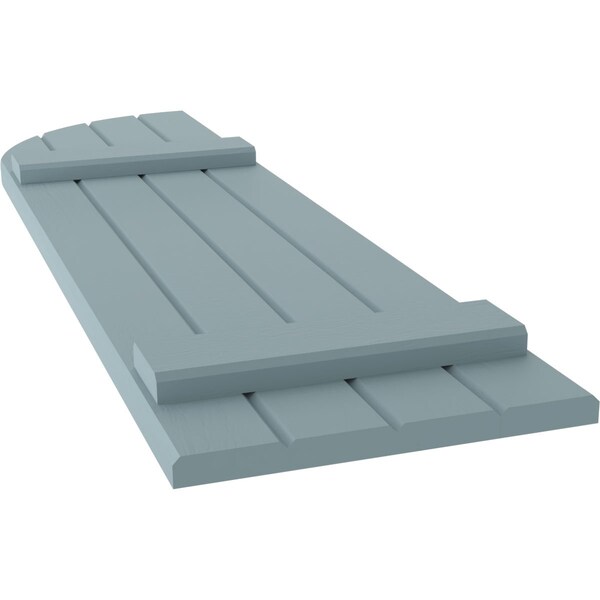 Ekena Millwork Americraft 4-Board (2 Batten) Wood Joined Board-n-Batten Shutters w/ Arch Top, ARW101BQ414X70SBH, PR - ARW101BQ414X70SBH