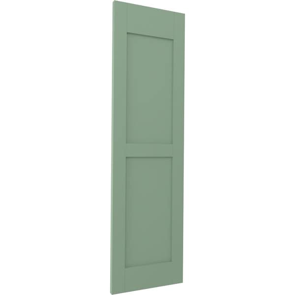 Ekena Millwork Americraft 2 Equal Flat Panel Exterior Real Wood Shutters, RW101FP12X49TGH, PR - RW101FP12X49TGH