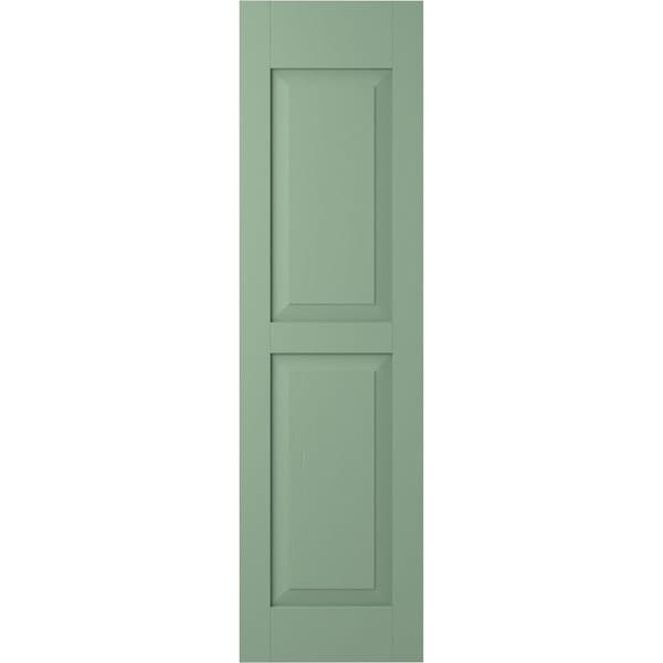 Ekena Millwork Americraft 2 Equal Flat Panel Exterior Real Wood Shutters, RW101FP12X49TGH, PR - RW101FP12X49TGH