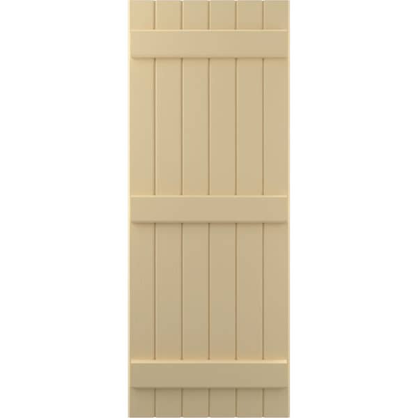 Ekena Millwork Americraft 6-Board (3 Batten) Exterior Real Wood Joined Board-n-Batten Shutters, ARW401BB621X81NTH, PR - ARW401BB621X81NTH