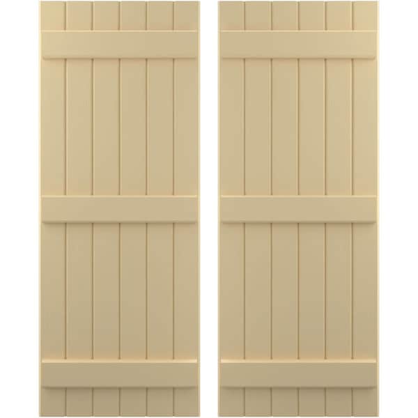 Ekena Millwork Americraft 6-Board (3 Batten) Exterior Real Wood Joined Board-n-Batten Shutters, ARW401BB621X81NTH, PR - ARW401BB621X81NTH