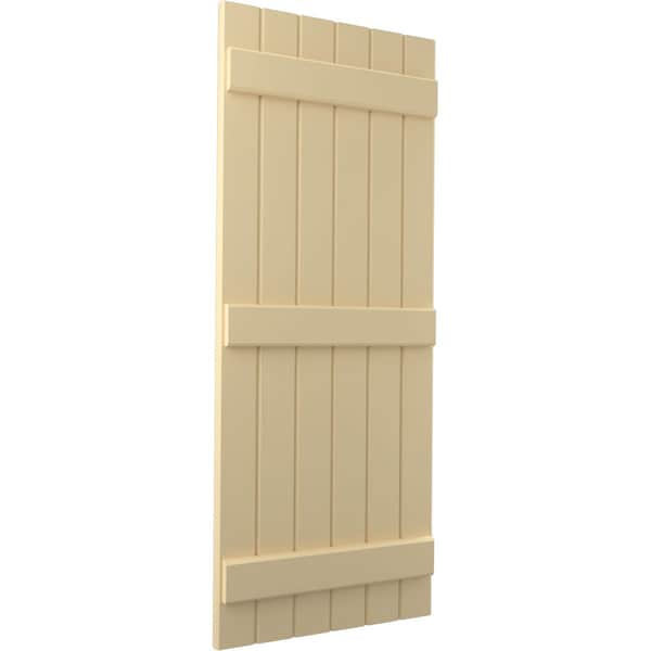 Ekena Millwork Americraft 6-Board (3 Batten) Exterior Real Wood Joined Board-n-Batten Shutters, ARW401BB621X81NTH, PR - ARW401BB621X81NTH