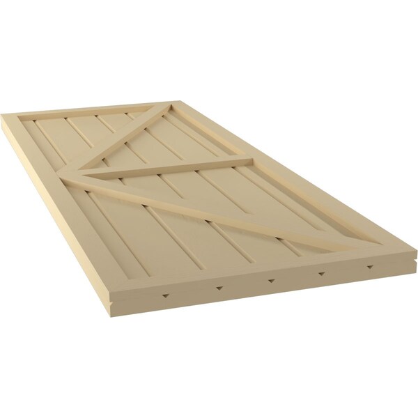 Ekena Millwork Americraft 6-Board Wood 2 Equal Panel Frmd Board-n-Batten Shutters w/Dubl Z-Bar, ARW102BF621X32NTH, PR - ARW102BF621X32NTH