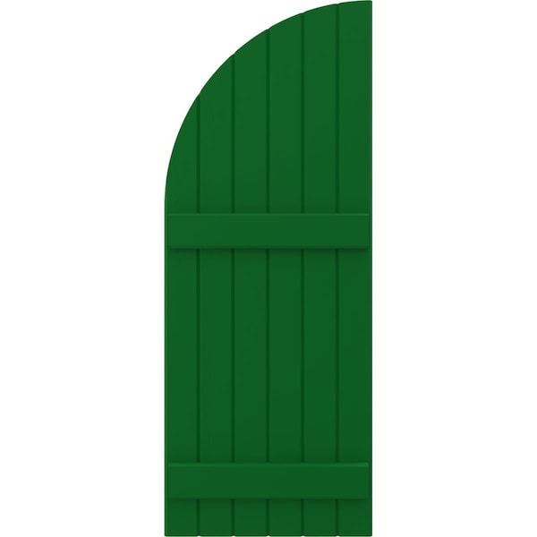 Ekena Millwork Americraft 6-Board (2 Batten) Wood Joined Board-n-Batten Shutters w/ Arch Top, ARW101BQ621X64HGH, PR - ARW101BQ621X64HGH