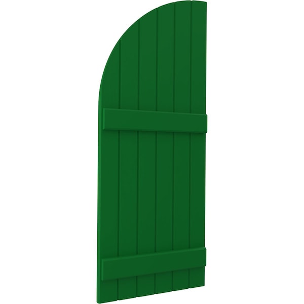 Ekena Millwork Americraft 6-Board (2 Batten) Wood Joined Board-n-Batten Shutters w/ Arch Top, ARW101BQ621X64HGH, PR - ARW101BQ621X64HGH