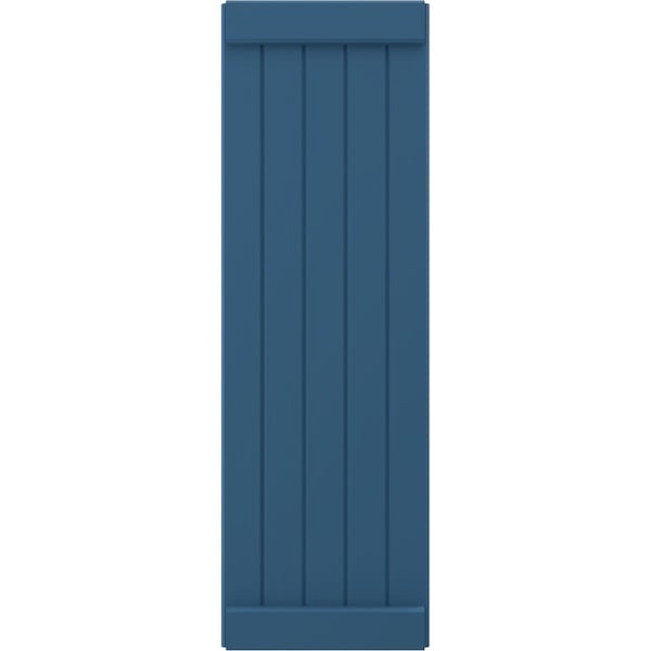 Ekena Millwork Americraft 5-Board Exterior Wood Joined Board-n-Batten Shutters w/ End Batten, ARW103BB518X83HBH, PR - ARW103BB518X83HBH