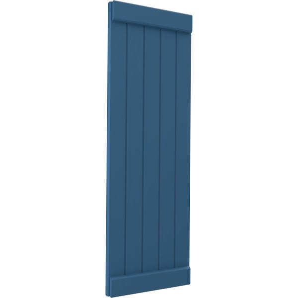 Ekena Millwork Americraft 5-Board Exterior Wood Joined Board-n-Batten Shutters w/ End Batten, ARW103BB518X83HBH, PR - ARW103BB518X83HBH