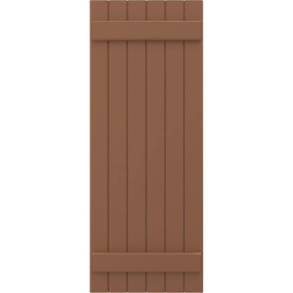 Ekena Millwork Americraft 6-Board (2 Batten) Exterior Real Wood Joined Board-n-Batten Shutters, ARW101BB621X61BTH, PR - ARW101BB621X61BTH