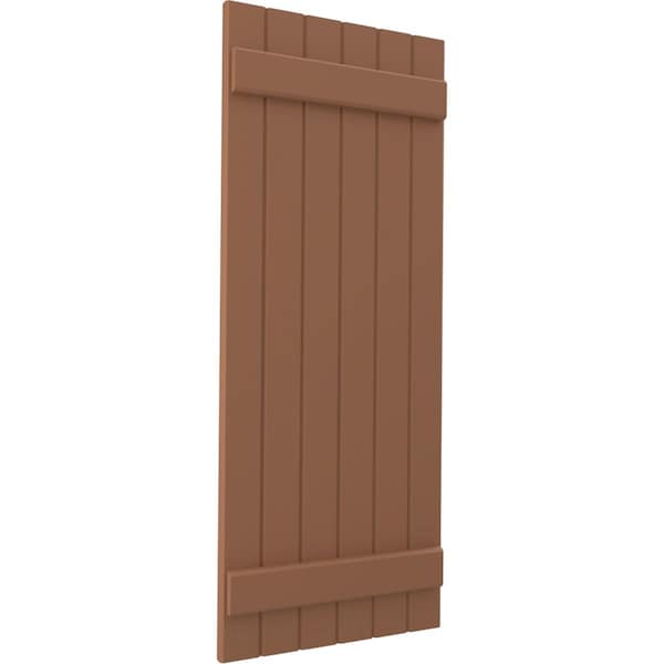 Ekena Millwork Americraft 6-Board (2 Batten) Exterior Real Wood Joined Board-n-Batten Shutters, ARW101BB621X61BTH, PR - ARW101BB621X61BTH