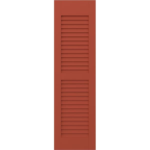 Ekena Millwork 12W x 41H Americraft Two Equal Louver Exterior Real Wood Shutters, Colorful Leaves, PR - RW101LV12X41CLH
